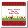 Holiday Cocktails - Square Personalized Christmas Sticker Labels thumbnail
