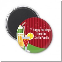 Holiday Cocktails - Personalized Christmas Magnet Favors