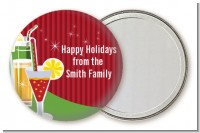 Holiday Cocktails - Personalized Christmas Pocket Mirror Favors