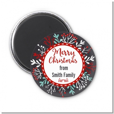 Holly Berries - Personalized Christmas Magnet Favors