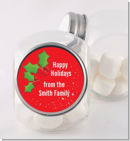 Holly - Personalized Christmas Candy Jar