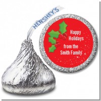 Holly - Hershey Kiss Christmas Sticker Labels