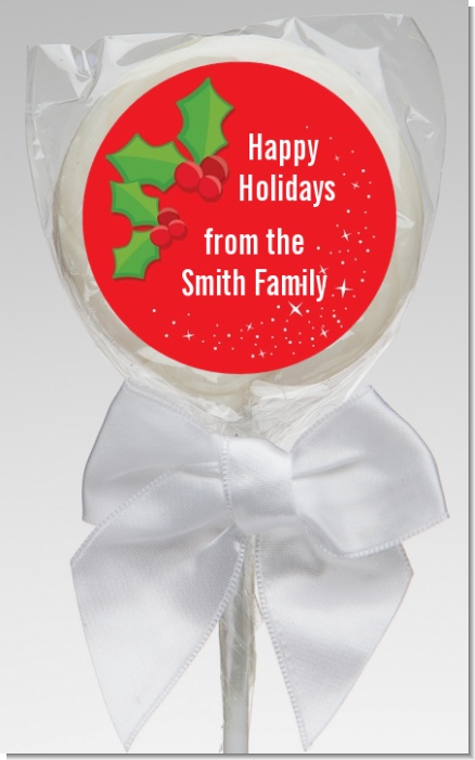 Holly - Personalized Christmas Lollipop Favors