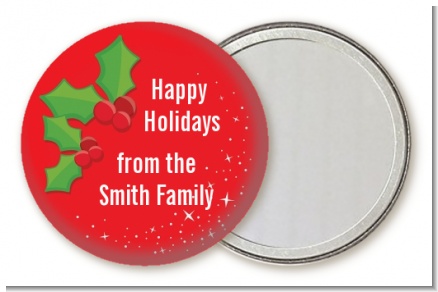 Holly - Personalized Christmas Pocket Mirror Favors