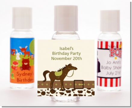 Horse - Personalized Birthday Party Hand Sanitizers Favors