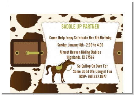 Horse - Birthday Party Petite Invitations