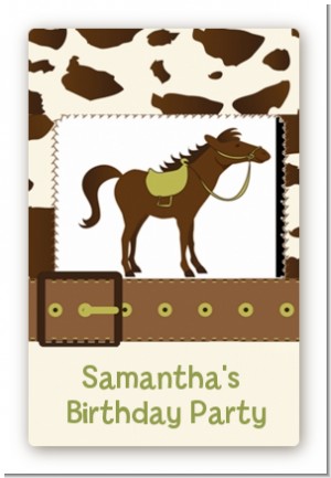 Horse - Custom Large Rectangle Birthday Party Sticker/Labels