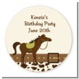 Horse - Round Personalized Birthday Party Sticker Labels thumbnail