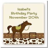 Horse - Square Personalized Birthday Party Sticker Labels