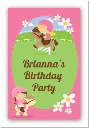 Horseback Riding - Custom Large Rectangle Birthday Party Sticker/Labels