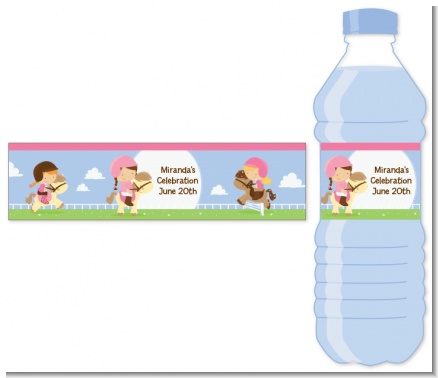 Horseback Riding - Personalized Birthday Party Water Bottle Labels