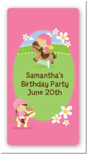 Horseback Riding - Custom Rectangle Birthday Party Sticker/Labels