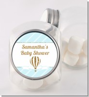 Hot Air Balloon Boy Gold Glitter - Personalized Baby Shower Candy Jar