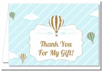 Hot Air Balloon Boy Gold Glitter - Baby Shower Thank You Cards