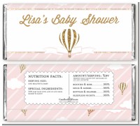 Hot Air Balloon Gold Glitter - Personalized Baby Shower Candy Bar Wrappers