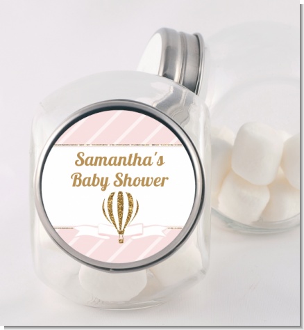 Hot Air Balloon Gold Glitter - Personalized Baby Shower Candy Jar