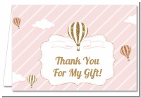 Hot Air Balloon Gold Glitter - Baby Shower Thank You Cards