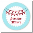 Hot Air Balloons - Round Personalized Christmas Sticker Labels thumbnail
