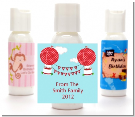 Hot Air Balloons - Personalized Christmas Lotion Favors
