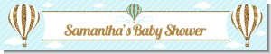 Hot Air Balloon Boy Gold Glitter - Personalized Baby Shower Banners