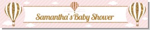 Hot Air Balloon Gold Glitter - Personalized Baby Shower Banners