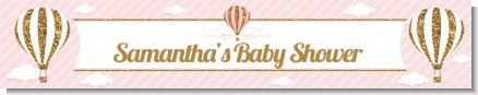 Hot Air Balloon Gold Glitter - Personalized Baby Shower Banners
