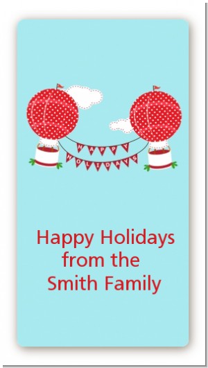 Hot Air Balloons - Custom Rectangle Christmas Sticker/Labels