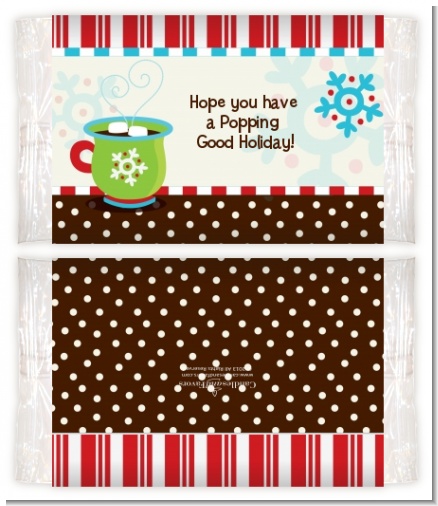 Hot Cocoa Party - Personalized Popcorn Wrapper Christmas Favors
