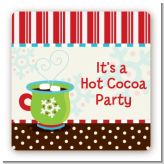 Hot Cocoa Party - Square Personalized Christmas Sticker Labels