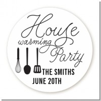 House Warming - Round Personalized Bridal Shower Sticker Labels