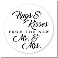 Hugs & Kisses - Round Personalized Bridal Shower Sticker Labels