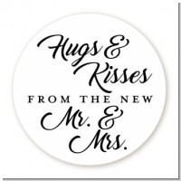 Hugs & Kisses - Round Personalized Bridal Shower Sticker Labels