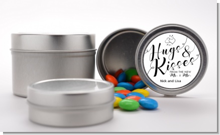 Hugs & Kisses From Mr & Mrs - Custom Bridal Shower Favor Tins