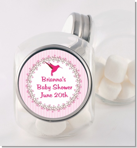 Hummingbird - Personalized Baby Shower Candy Jar
