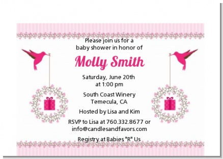 Hummingbird - Baby Shower Petite Invitations