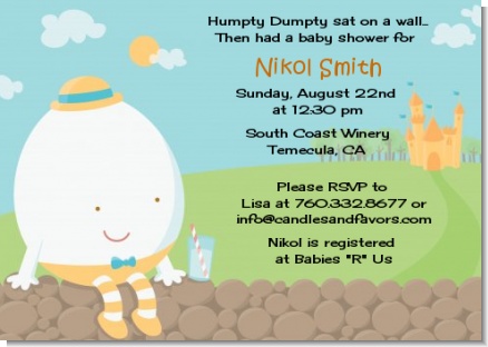Humpty Dumpty - Baby Shower Invitations