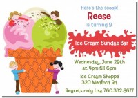 Ice Cream - Birthday Party Invitations