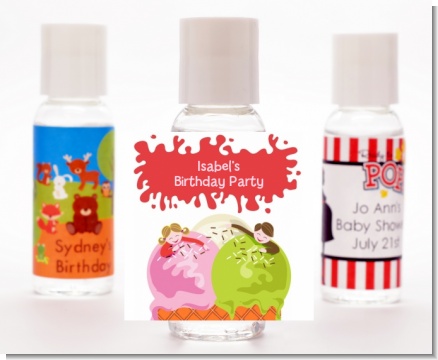 Ice Cream - Personalized Birthday Party Hand Sanitizers Favors