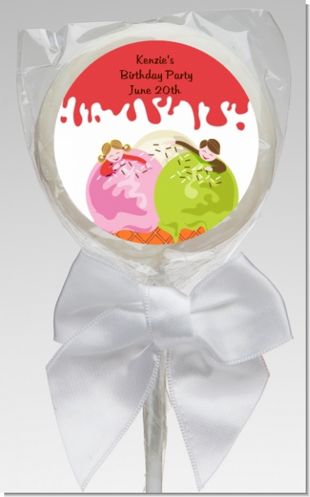 Ice Cream - Personalized Birthday Party Lollipop Favors