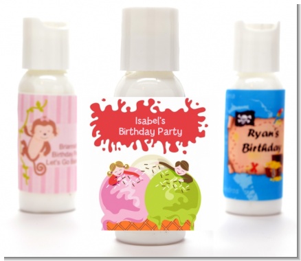 Ice Cream - Personalized Birthday Party Lotion Favors
