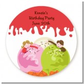 Ice Cream - Round Personalized Birthday Party Sticker Labels