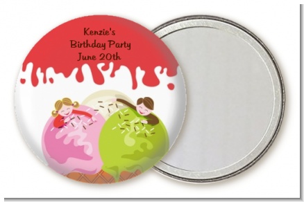 Ice Cream - Personalized Birthday Party Pocket Mirror Favors