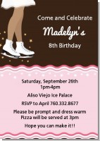 Ice Skating African American - Birthday Party Invitations