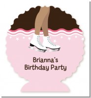 Ice Skating African American - Personalized Birthday Party Centerpiece Stand