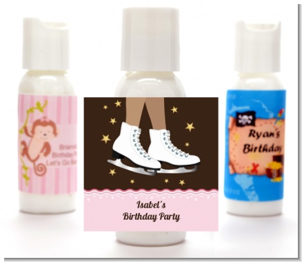 Ice Skating African American - Personalized Birthday Party Lotion Favors