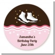 Ice Skating - Round Personalized Birthday Party Sticker Labels thumbnail