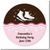 Ice Skating - Round Personalized Birthday Party Sticker Labels