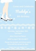 Ice Skating with Snowflakes - Birthday Party Invitations
