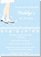 Ice Skating with Snowflakes - Birthday Party Invitations