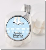 Ice Skating with Snowflakes - Personalized Birthday Party Candy Jar